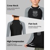 image:imageRoadbox Boys BJJ Rash Guard Long Sleeve Kids Youth Jiu Jitsu No Gi Compression Shirt for Training MMA Wrestling Boxing SwimBlack With Gray