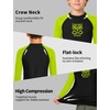 image:imageRoadbox Boys BJJ Rash Guard Long Sleeve Kids Youth Jiu Jitsu No Gi Compression Shirt for Training MMA Wrestling Boxing SwimBlack With Green