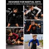image:imageRoadbox Boys BJJ Rash Guard Long Sleeve Kids Youth Jiu Jitsu No Gi Compression Shirt for Training MMA Wrestling Boxing SwimBlack With Green