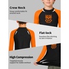 image:imageRoadbox Boys BJJ Rash Guard Long Sleeve Kids Youth Jiu Jitsu No Gi Compression Shirt for Training MMA Wrestling Boxing SwimBlack With Orange