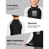 image:imageRoadbox Boys BJJ Rash Guard Long Sleeve Kids Youth Jiu Jitsu No Gi Compression Shirt for Training MMA Wrestling Boxing SwimBlack With White