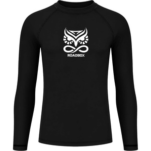 image:imageRoadbox Boys BJJ Rash Guard Long Sleeve Kids Youth Jiu Jitsu No Gi Compression Shirt for Training MMA Wrestling Boxing SwimBlack With Black