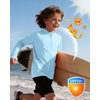image:imageRoadbox Boys UPF 50 Zip Up Rash Guard Long Sleeve Swim Shirt Kids UV Protection Sun Shirts Quick Dry for Water Beach SurfLight Blue