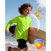 image:imageRoadbox Boys UPF 50 Zip Up Rash Guard Long Sleeve Swim Shirt Kids UV Protection Sun Shirts Quick Dry for Water Beach SurfLime Green