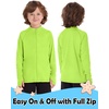 image:imageRoadbox Boys UPF 50 Zip Up Rash Guard Long Sleeve Swim Shirt Kids UV Protection Sun Shirts Quick Dry for Water Beach SurfLime Green