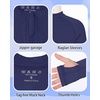 image:imageRoadbox Boys UPF 50 Zip Up Rash Guard Long Sleeve Swim Shirt Kids UV Protection Sun Shirts Quick Dry for Water Beach SurfNavy Blue