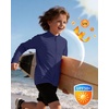 image:imageRoadbox Boys UPF 50 Zip Up Rash Guard Long Sleeve Swim Shirt Kids UV Protection Sun Shirts Quick Dry for Water Beach SurfNavy Blue