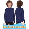 image:imageRoadbox Boys UPF 50 Zip Up Rash Guard Long Sleeve Swim Shirt Kids UV Protection Sun Shirts Quick Dry for Water Beach SurfNavy Blue