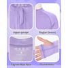 image:imageRoadbox Boys UPF 50 Zip Up Rash Guard Long Sleeve Swim Shirt Kids UV Protection Sun Shirts Quick Dry for Water Beach SurfPurple