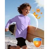 image:imageRoadbox Boys UPF 50 Zip Up Rash Guard Long Sleeve Swim Shirt Kids UV Protection Sun Shirts Quick Dry for Water Beach SurfPurple