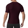 image:imageRoadbox Compression Shirt Men Short Sleeve Cool Dry Base Layer Athletic Undershirts Workout TShirt for Sports Gym RunningWine Red