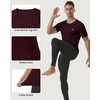 image:imageRoadbox Compression Shirt Men Short Sleeve Cool Dry Base Layer Athletic Undershirts Workout TShirt for Sports Gym RunningWine Red