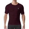 image:imageRoadbox Compression Shirt Men Short Sleeve Cool Dry Base Layer Athletic Undershirts Workout TShirt for Sports Gym RunningWine Red