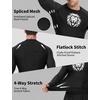image:imageRoadbox Mens BJJ Rash Guard Long Sleeve UPF 50 Jiu Jitsu Compression Base Layer Shirts for MMA No Gi Surfing Swim01 Black