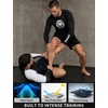 image:imageRoadbox Mens BJJ Rash Guard Long Sleeve UPF 50 Jiu Jitsu Compression Base Layer Shirts for MMA No Gi Surfing Swim01 Black