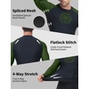 image:imageRoadbox Mens BJJ Rash Guard Long Sleeve UPF 50 Jiu Jitsu Compression Base Layer Shirts for MMA No Gi Surfing Swim02 Black With Dark Green