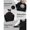image:imageRoadbox Mens BJJ Rash Guard Long Sleeve UPF 50 Jiu Jitsu Compression Base Layer Shirts for MMA No Gi Surfing Swim03 Black With White