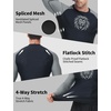 image:imageRoadbox Mens BJJ Rash Guard Long Sleeve UPF 50 Jiu Jitsu Compression Base Layer Shirts for MMA No Gi Surfing Swim04 Black With Gray