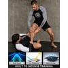 image:imageRoadbox Mens BJJ Rash Guard Long Sleeve UPF 50 Jiu Jitsu Compression Base Layer Shirts for MMA No Gi Surfing Swim04 Black With Gray