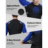 image:imageRoadbox Mens BJJ Rash Guard Long Sleeve UPF 50 Jiu Jitsu Compression Base Layer Shirts for MMA No Gi Surfing Swim05 Black With Blue