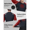 image:imageRoadbox Mens BJJ Rash Guard Long Sleeve UPF 50 Jiu Jitsu Compression Base Layer Shirts for MMA No Gi Surfing Swim06 Black With Red