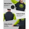 image:imageRoadbox Mens BJJ Rash Guard Long Sleeve UPF 50 Jiu Jitsu Compression Base Layer Shirts for MMA No Gi Surfing Swim07 Black With Light Green