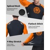 image:imageRoadbox Mens BJJ Rash Guard Long Sleeve UPF 50 Jiu Jitsu Compression Base Layer Shirts for MMA No Gi Surfing Swim08 Black With Orange
