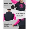 image:imageRoadbox Mens BJJ Rash Guard Long Sleeve UPF 50 Jiu Jitsu Compression Base Layer Shirts for MMA No Gi Surfing Swim09 Black With Hot Pink