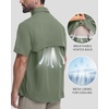 image:imageRoadbox Mens Fishing Shirts Short Sleeve Sun Protection Button Down Quick Dry Cooling Hiking Shirt for Travel Safari Camping Sage Green