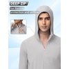 image:imageRoadbox Mens UPF 50 Sun Hoodie Long Sleeve UV Protection Fishing Hiking Shirts 14 Zip Hooded Lightweight Rash Guard