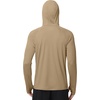 image:imageRoadbox Mens UPF 50 Sun Hoodie Long Sleeve UV Protection Fishing Hiking Shirts 14 Zip Hooded Lightweight Rash Guard Khaki
