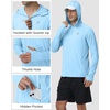 image:imageRoadbox UPF 50 Sun Hoodie for Men 14 Zip Fishing Shirt with Long Sleeve UV Protection for Outdoor HikingLight Blue