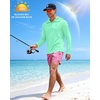 image:imageRoadbox UPF 50 Sun Hoodie for Men 14 Zip Fishing Shirt with Long Sleeve UV Protection for Outdoor HikingSeaweed Green