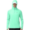 image:imageRoadbox UPF 50 Sun Hoodie for Men 14 Zip Fishing Shirt with Long Sleeve UV Protection for Outdoor HikingSeaweed Green