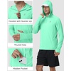 image:imageRoadbox UPF 50 Sun Hoodie for Men 14 Zip Fishing Shirt with Long Sleeve UV Protection for Outdoor HikingSeaweed Green