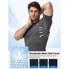 image:imageRoadbox Compression Shirt Men Mock Turtleneck Short Sleeve Workout T Shirts Cool Dry Athletic Gym Sports Base Layer TopCement Gray