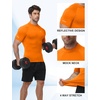 image:imageRoadbox Compression Shirt Men Mock Turtleneck Short Sleeve Workout T Shirts Cool Dry Athletic Gym Sports Base Layer TopFluorescent Orange