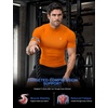 image:imageRoadbox Compression Shirt Men Mock Turtleneck Short Sleeve Workout T Shirts Cool Dry Athletic Gym Sports Base Layer TopFluorescent Orange
