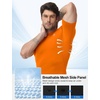 image:imageRoadbox Compression Shirt Men Mock Turtleneck Short Sleeve Workout T Shirts Cool Dry Athletic Gym Sports Base Layer TopFluorescent Orange