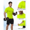 image:imageRoadbox Compression Shirt Men Mock Turtleneck Short Sleeve Workout T Shirts Cool Dry Athletic Gym Sports Base Layer TopFluorescent Yellow