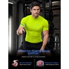 image:imageRoadbox Compression Shirt Men Mock Turtleneck Short Sleeve Workout T Shirts Cool Dry Athletic Gym Sports Base Layer TopFluorescent Yellow