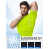 image:imageRoadbox Compression Shirt Men Mock Turtleneck Short Sleeve Workout T Shirts Cool Dry Athletic Gym Sports Base Layer TopFluorescent Yellow