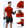 image:imageRoadbox Compression Shirt Men Mock Turtleneck Short Sleeve Workout T Shirts Cool Dry Athletic Gym Sports Base Layer TopRed
