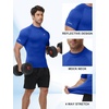 image:imageRoadbox Compression Shirt Men Mock Turtleneck Short Sleeve Workout T Shirts Cool Dry Athletic Gym Sports Base Layer TopRoyal Blue