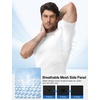 image:imageRoadbox Compression Shirt Men Mock Turtleneck Short Sleeve Workout T Shirts Cool Dry Athletic Gym Sports Base Layer TopWhite