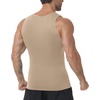 image:imageRoadbox Mens Compression Shirt Shapewear Slimming Body Shaper Gynecomastia Tummy Control Undershirt Workout Gym Tank TopBeige