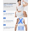 image:imageRoadbox Mens Compression Shirt Shapewear Slimming Body Shaper Gynecomastia Tummy Control Undershirt Workout Gym Tank TopWhite