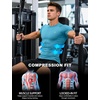 image:imageRoadbox Mens Compression Shirt Short Sleeve Athletic Workout Quick Dry Undershirts Cooling Base Layer for Running Gym08 Carolina Blue