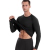 image:imageRoadbox Mens Thermal Compression Shirts Long Sleeve Fleece Lined Undershirt Cold Weather Workout Athletic Base Layer TopBlack01