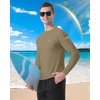 image:imageRoadbox Mens UPF 50 Swim Shirt Long Sleeve Sun Protection Rash Guard Slim Fit Fishing Shirts for Beach Surfing HikingKhaki